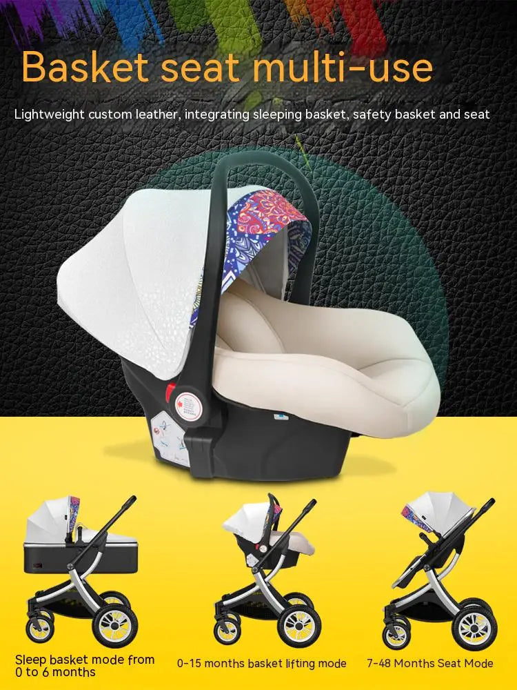 2024 NEW baby stroller 3 in 1 High Landscape Stroller Reclining Baby Carriage Foldable Stroller Baby Bassinet Puchair Newborn