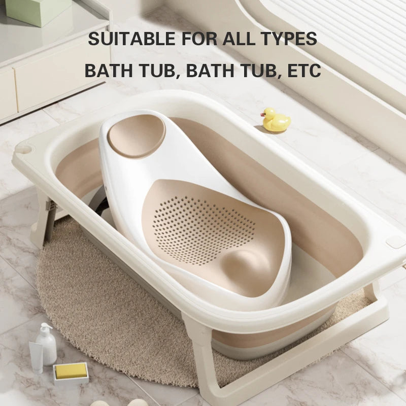 2024 Folding Baby Bath Tub Portable Baby Shower Tubs With Temperature Sensing Non-slip Cushion Newborn Bathtub Safe Kids Bathtub