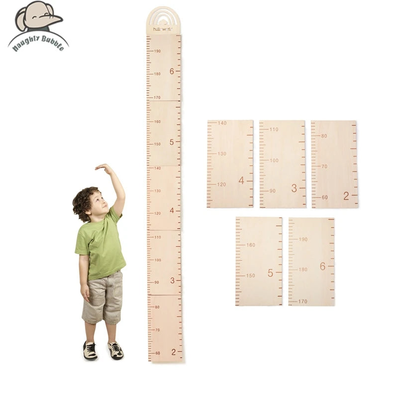 Baby Growth Memorial  Children's Measuring Stick  Wooden Baby Product Pastable Height Ruler  Baby Growing Up Souvenirs Baby Gift