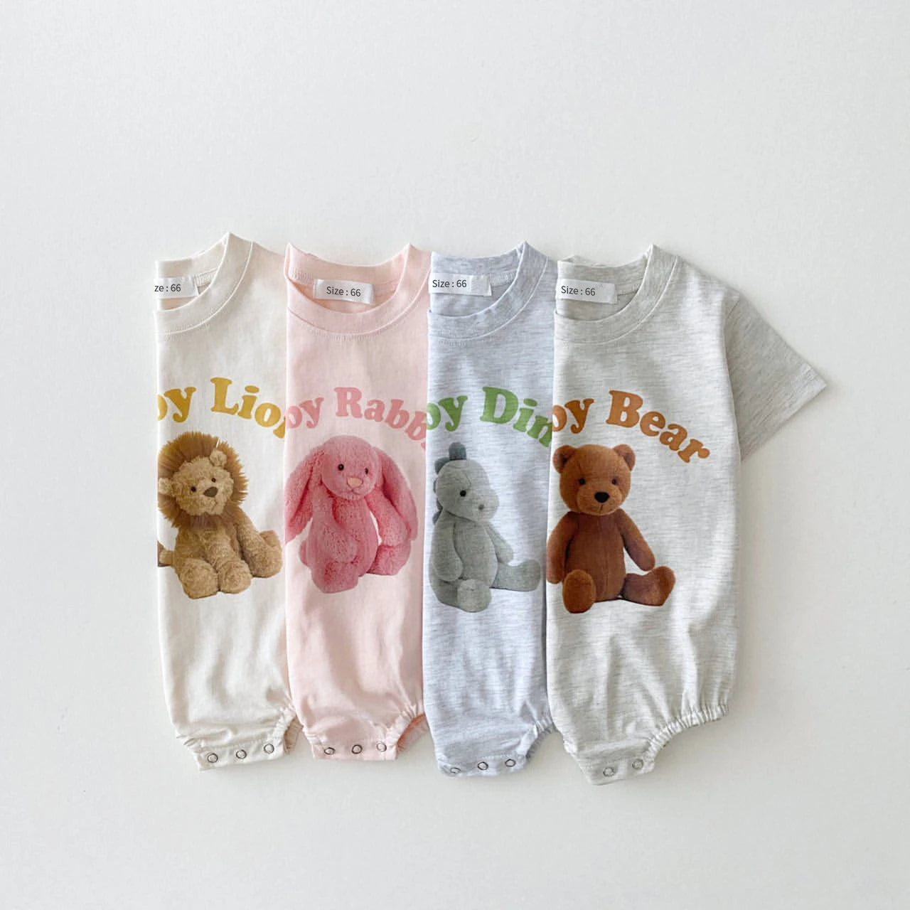 2024 Korean Summer Baby Boy Romper Outfit Organic Cotton Bear Print T shirts Romper 3month Infant Clothing Baby Girl Bodysuit