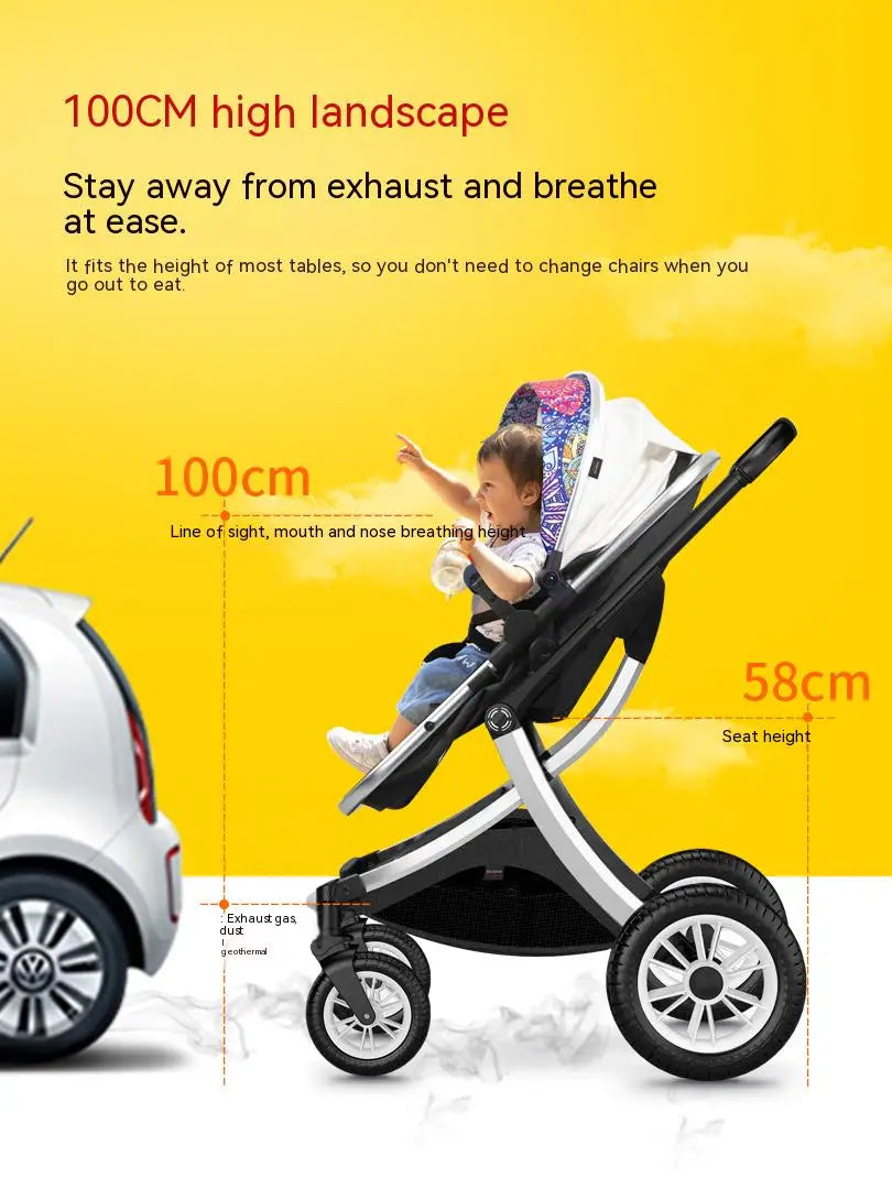 2024 NEW baby stroller 3 in 1 High Landscape Stroller Reclining Baby Carriage Foldable Stroller Baby Bassinet Puchair Newborn