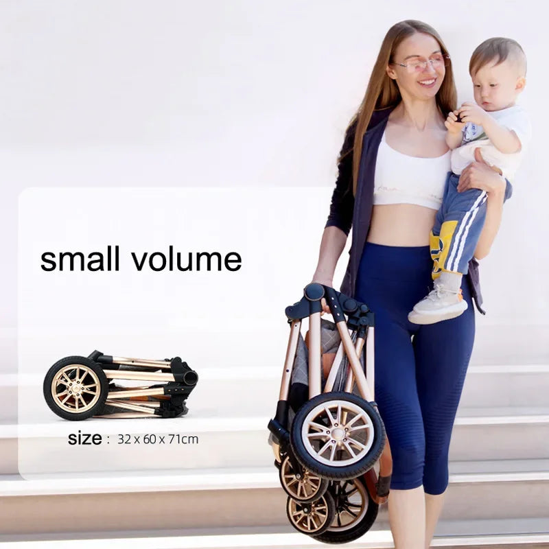 2024 New baby stroller High landscape 3 in 1 baby carriage Luxury Pushchair Baby Cradel Infant Carrier kinderwagen car 2in1