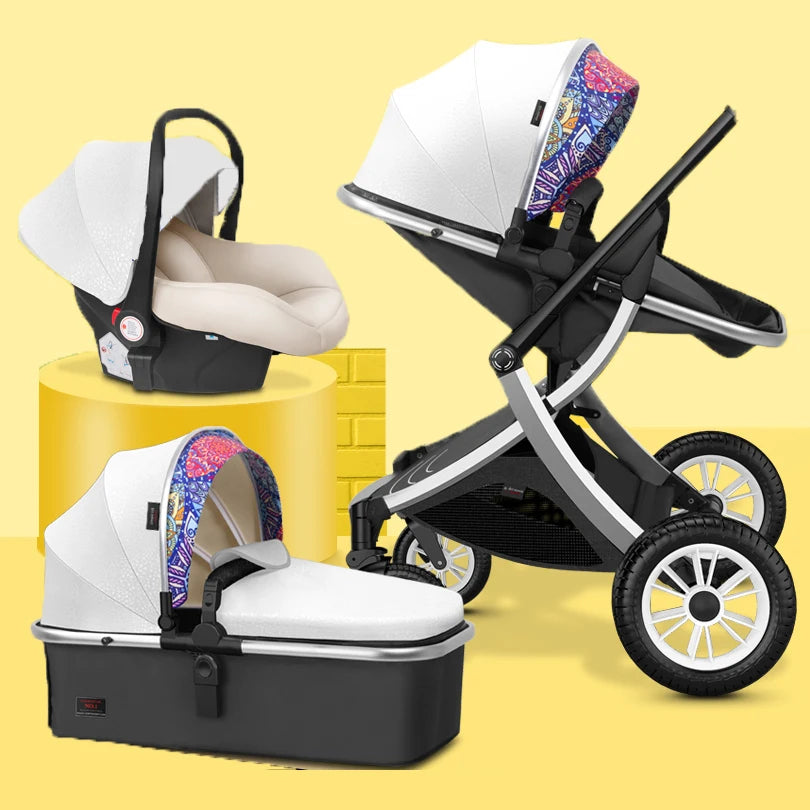 2024 NEW baby stroller 3 in 1 High Landscape Stroller Reclining Baby Carriage Foldable Stroller Baby Bassinet Puchair Newborn