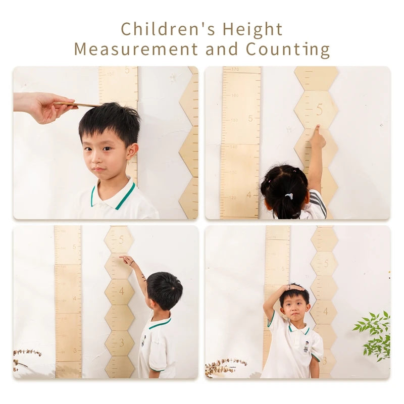 Baby Growth Memorial  Children's Measuring Stick  Wooden Baby Product Pastable Height Ruler  Baby Growing Up Souvenirs Baby Gift